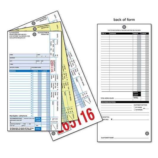 Type B Service Form without Shop Name