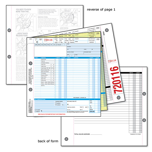 Type Double A Service Form without Shop Name