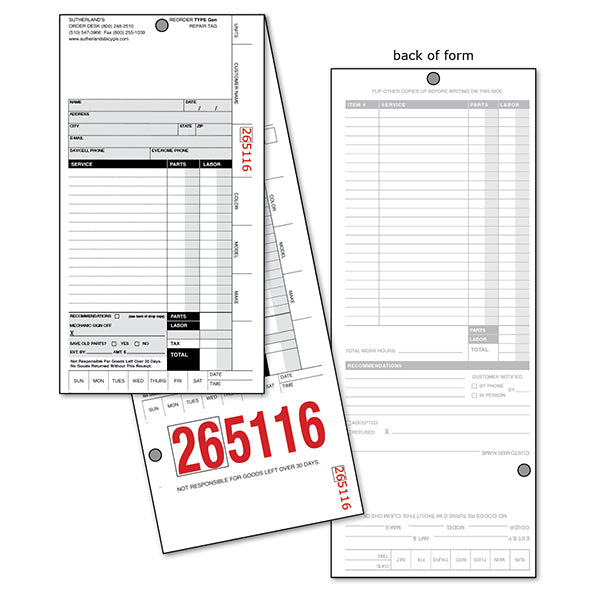 General Service Form without Shop Name