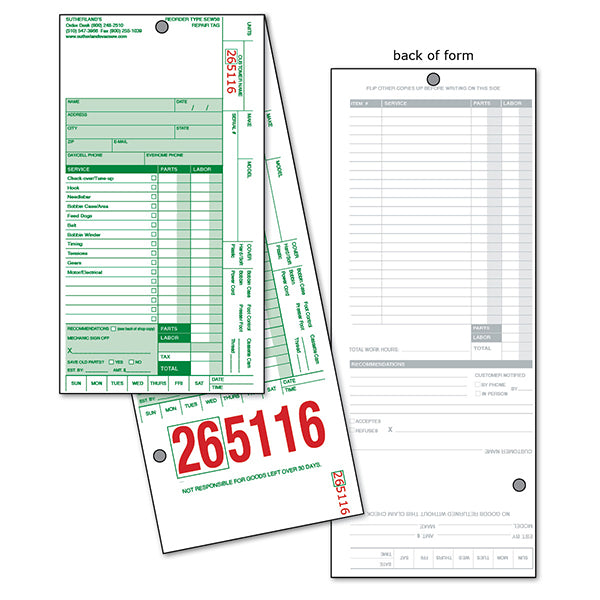 Sew Form.pdf Sew 50 Sewing Machine Service Form without Shop Name – Sutherland's ...
